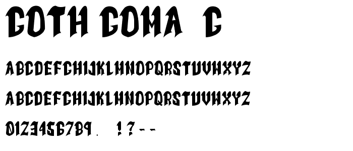 Goth Goma__G font
